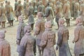 XIAN, CHINA - MAY 24, 2018: The Terracotta Army warriors at the Royalty Free Stock Photo
